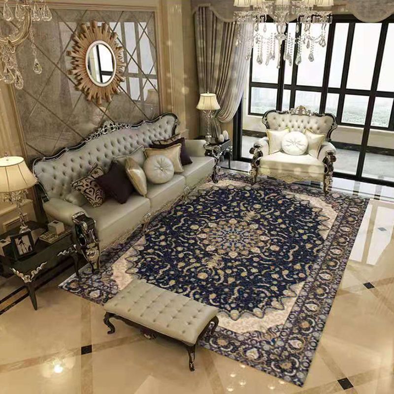 Apricot Graphic Area Rug Polyester Luxury Rug Non-Slip Backing Rug for Living Room