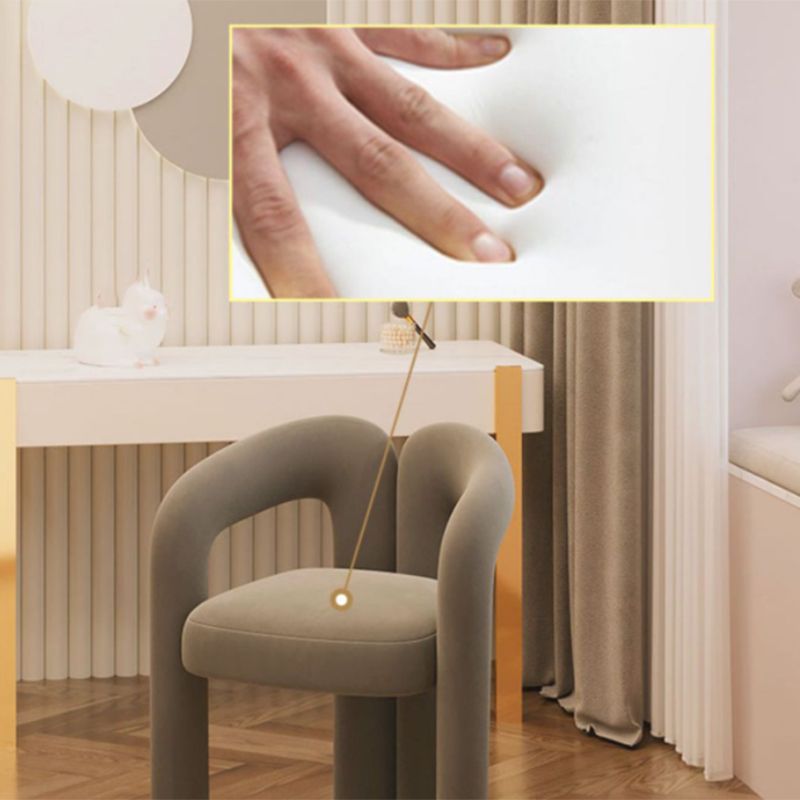 Modern Style Upholstered Dining Chair Open Back Dining Arm Chair for Home