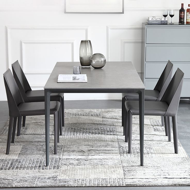 Mesa de comedor de piedra sinterizada de estilo industrial Mesa Base Metálica Mesa Rectángulo