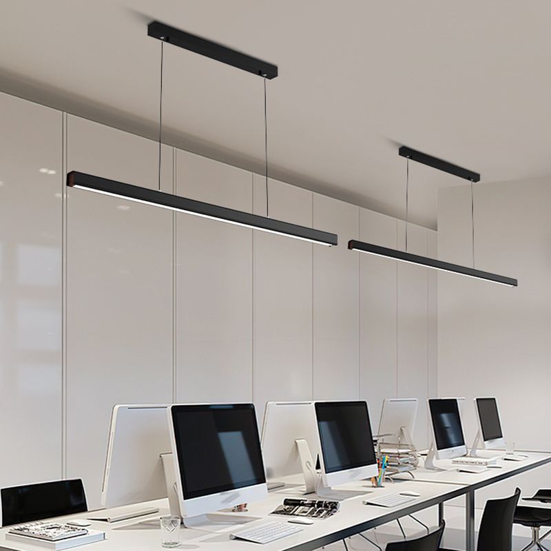 Rectangular Shape Island Pendant Modern Style Metal 1 Light Island Light for Living Room