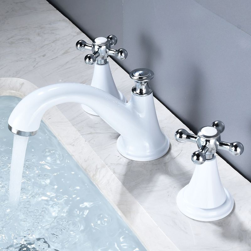 Industrial Centerset Faucet Brass Cross Handles 3 Holes Centerset Bathroom Faucet