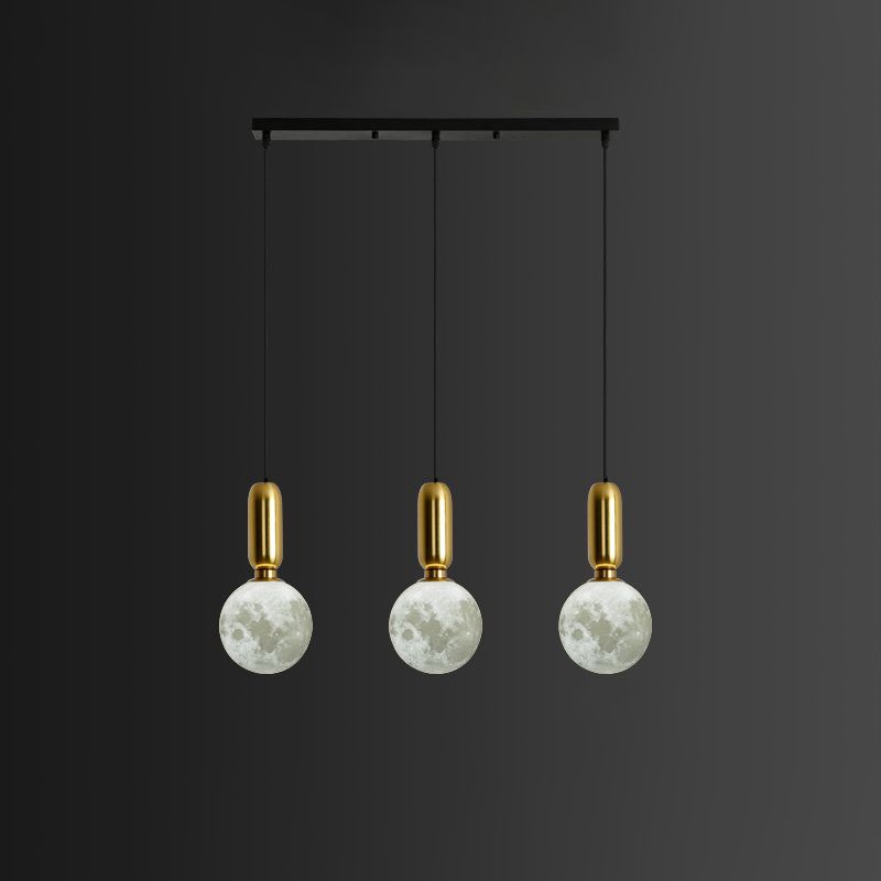 Modern Style Ceiling Light with Moon Design Glass Shape Cluster Lighting