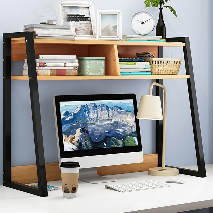 Contemporary Shelf Bookcase Metal and Wooden Book Shelf for Study Room