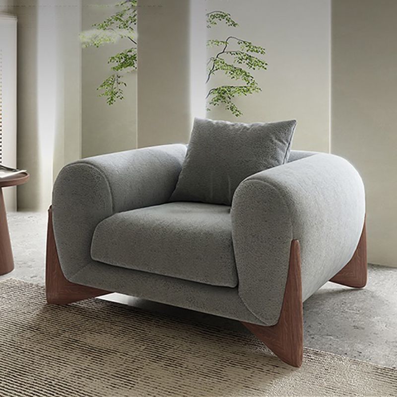 Modern Style Sofa Low Back with Sponge Cushion Filling Solid Wood Feet Sofa Bed