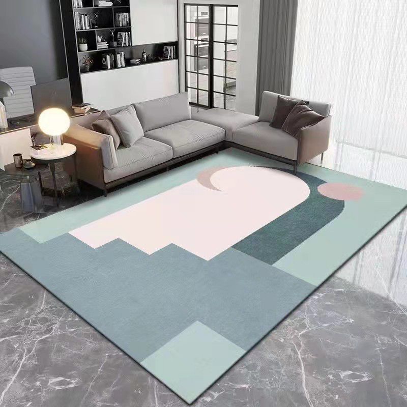 Brown Simple Rug Polyester Color Block Rug Washable Area Rug for Living Room