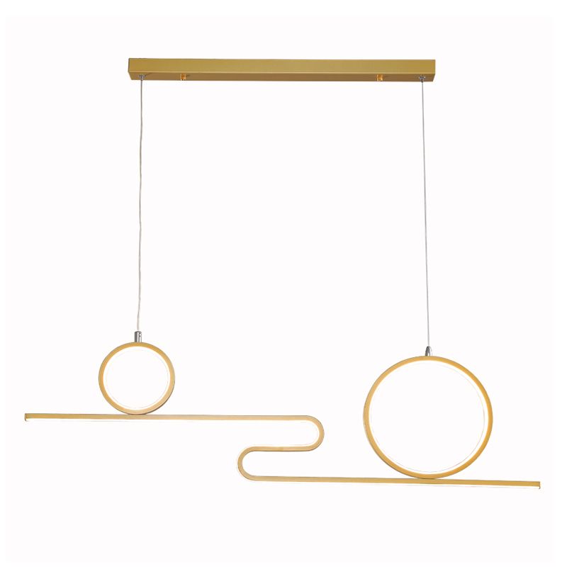 Luces de la isla de forma lineal Luces de estilo contemporáneo 3 accesorios de iluminación colgante de luz