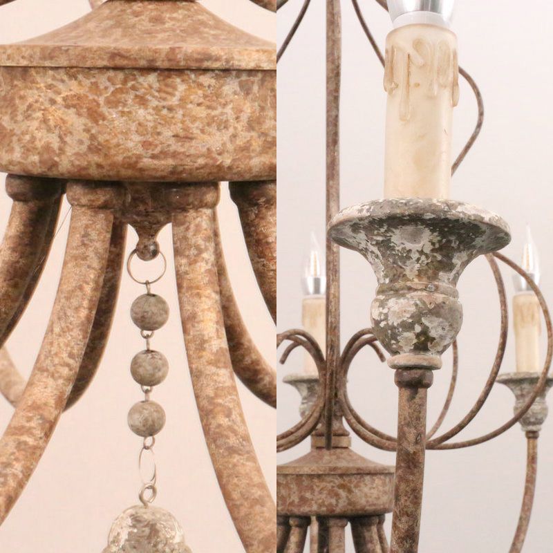 Traditionele sputnik hangende kroonluchter metaal 8 lampen ophanging licht in roest voor slaapkamer