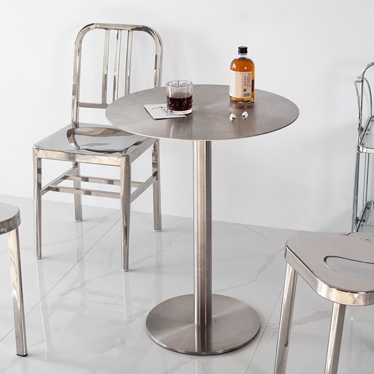 Industriële stijl zilveren eettafel roestvrijstalen tafel voor huisgebruik