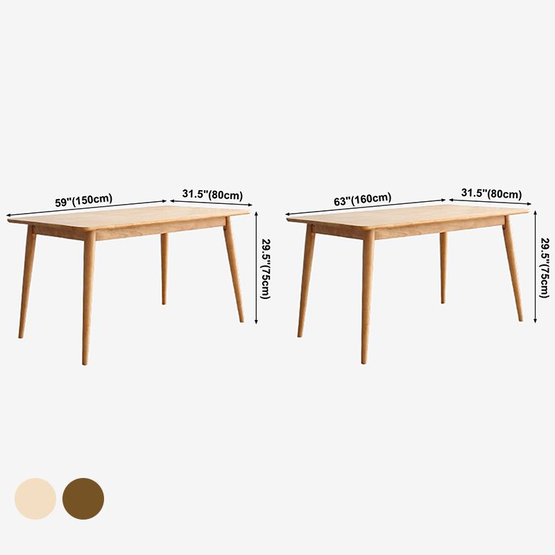 Rectangle Wooden Dining Table Modern Balata Wood Table with 4 Legs for Restaurant