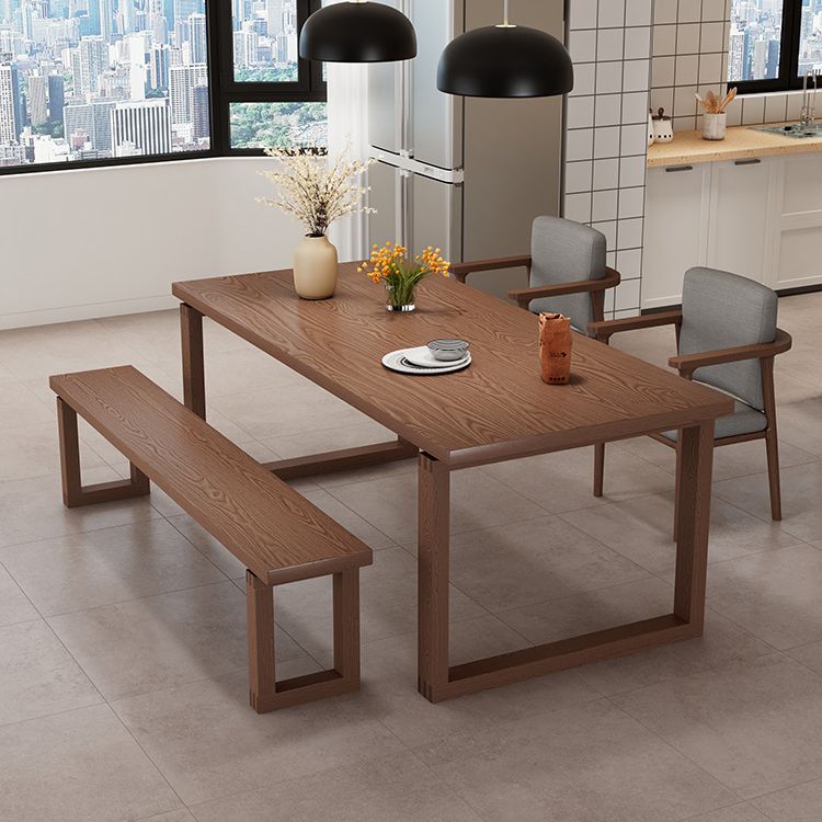 Modern Rectangle Wood Dining Table 1/2/4/5 Pieces Dining Set for Kitchen