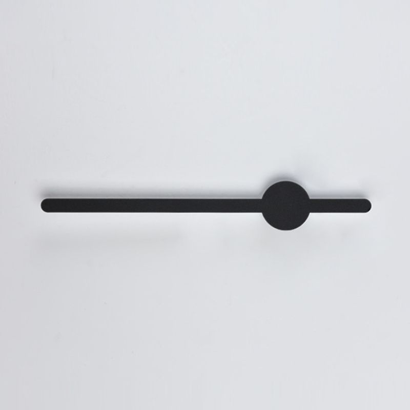 Metal Linear Shape Wall Mount Lighting Modern 1-Light Wall Mount Light Fixture in Black