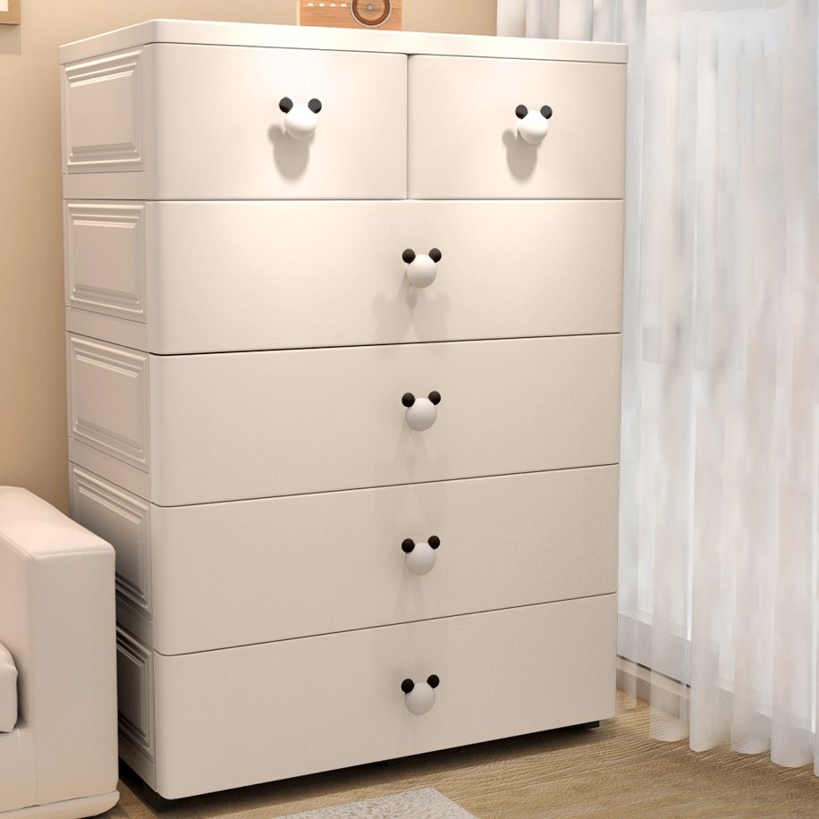 Plastic Matte Finish Non-Hanging Armoire Modern Storage Cabinet with Drawers