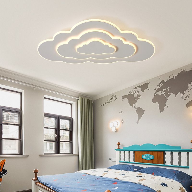 Modern Cloud Shape Ceiling Mount Light Fixture 3 Lights Ceiling Mounted Light