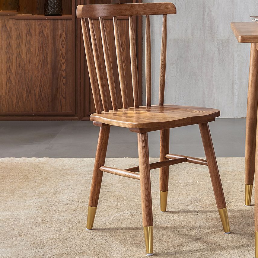 Contemporary Wood Kitchen Dining Side Chair Slat Back Side Chair