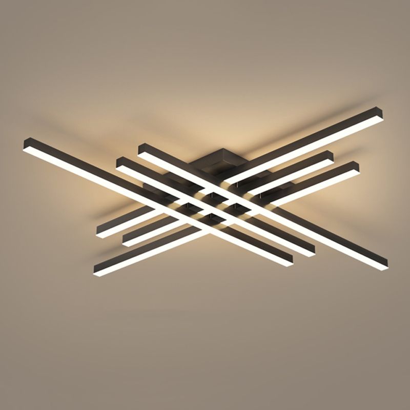 Luz de techo de semi rascillo de LED simple Luz de montaje semi rasgador de tiras con sombra de metal