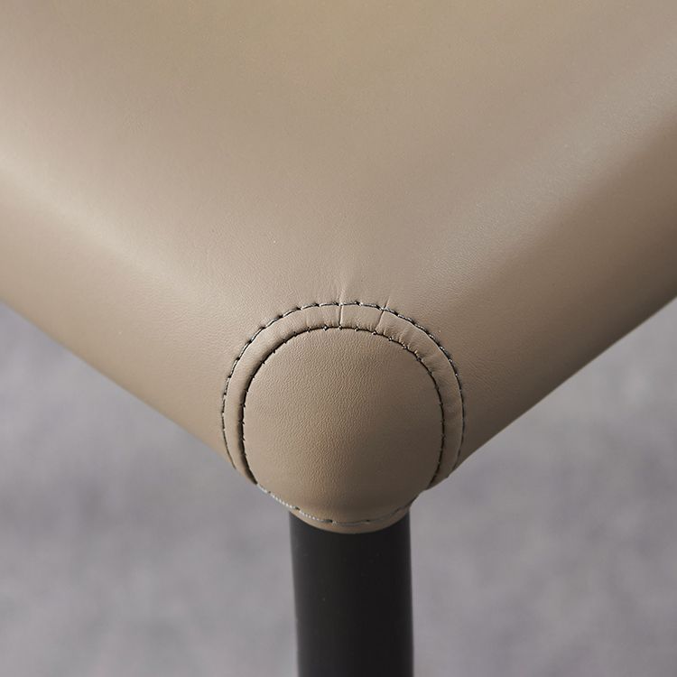 Sillas laterales de comedor con respaldo sólido de diseño industrial, sillas de comedor de piel sintética