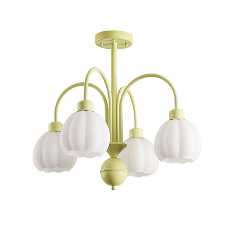 Nordic Ceiling Lamp Glass Flush Mount Light Fixture with Glass Shade for Bedroom