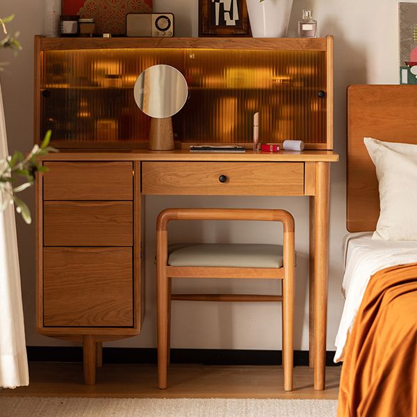 Standing Drawers Included Bedroom Vanity Table with Makeup Table and Stool