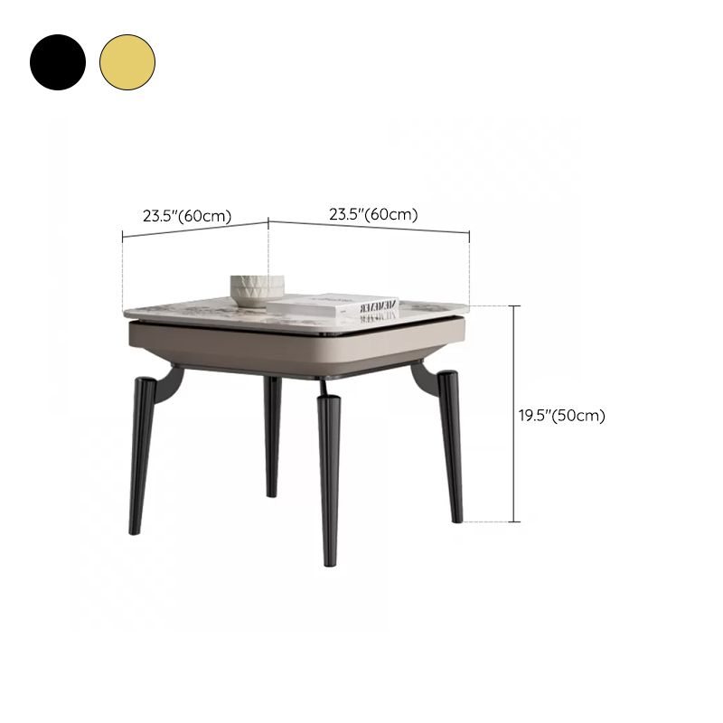 Luxurious Metal Side Table Stone 4 Legs Sofa Side Accent Table