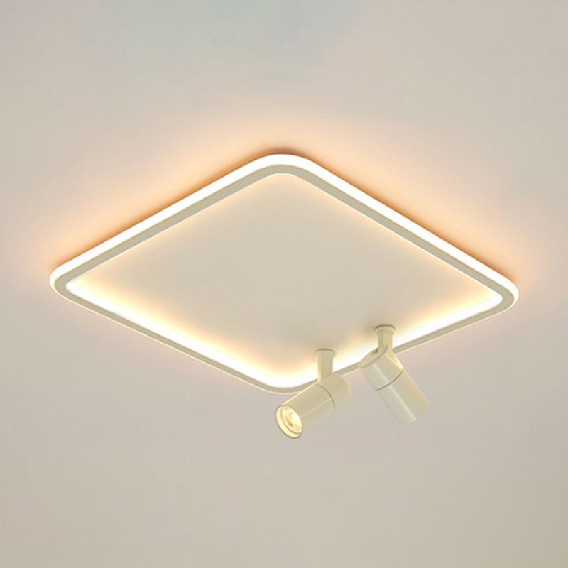 Projecteur de plafond affleurant pour salon, cadre en aluminium blanc, luminaire sur rail LED