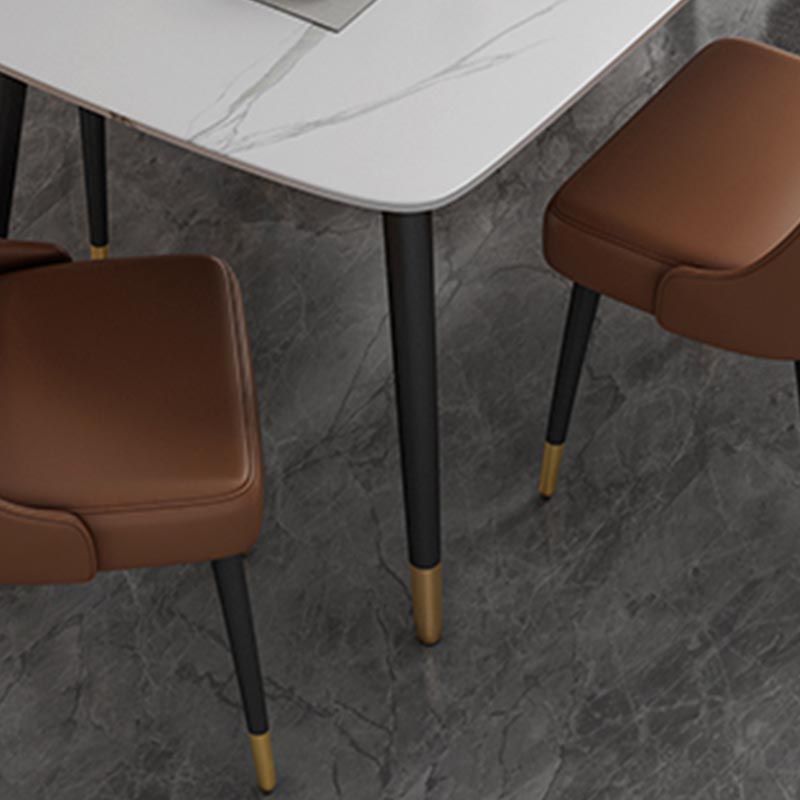 Modern Rectangle 1/2/5/7 Pieces Dining Set Stone Top Legs Indoor Dinette Set