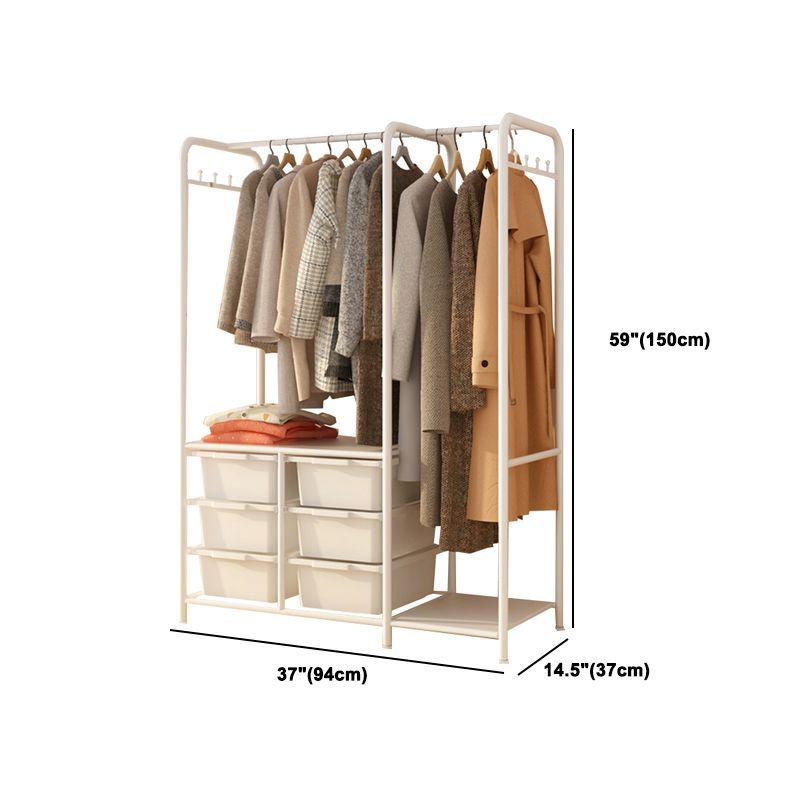 Contemporary Metal Wardrobe Cloth Rod Included Wardrobe Closet for Bedroom