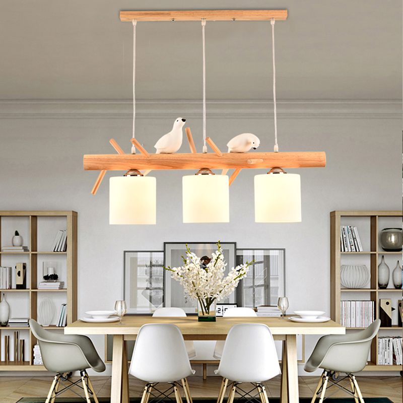 Modern Chandelier Pedants White Glass Chandelier Lights for Dining Room