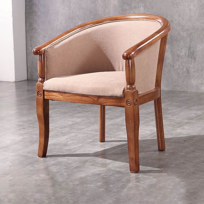Silla de comedor tradicional de madera maciza, sillón de comedor de tela para uso doméstico