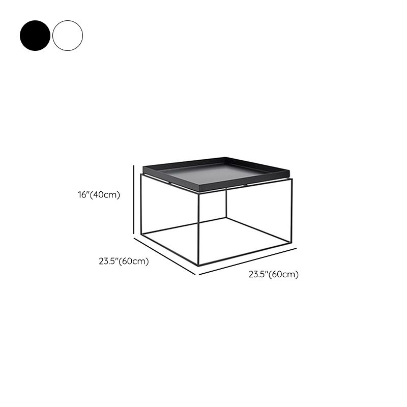 Square Iron Coffee Table Tray Top Simple Frame Cocktail Table