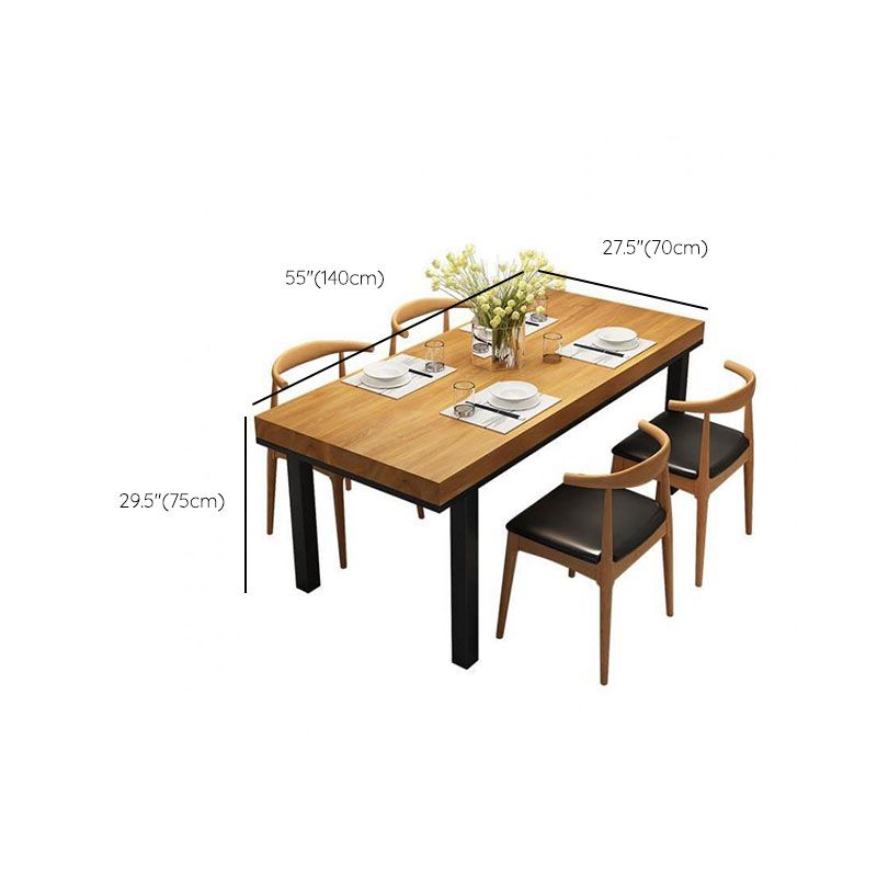 Modern 1/5 Pieces Dining Set Rectangle Wood Dining Table for Living Room