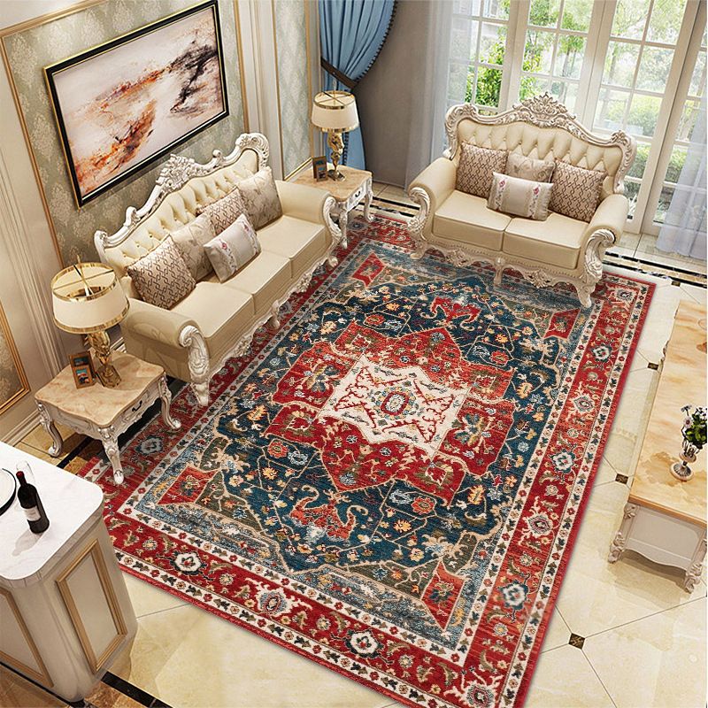 Light Yellow Graphic Rug Polyester Luxurious Rug Non-Slip Backing Rug for Drawing Room