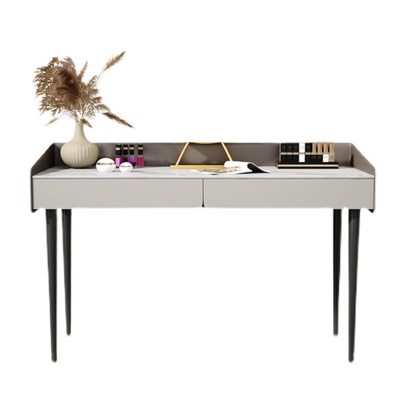 29.52 " Height 2-Drawer Makeup Table Modern Slate Top Vanity Stool