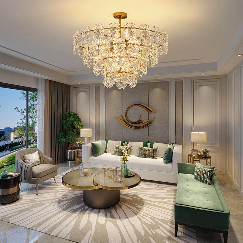 Glass Island Pendants Modern Style Pendant Lights in Gold for Living Room