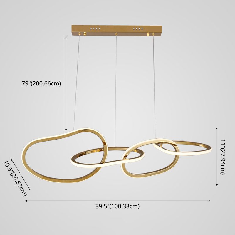 Metal Linear Pendant Lighting Modern Chandelier Island Lighting Fixtures