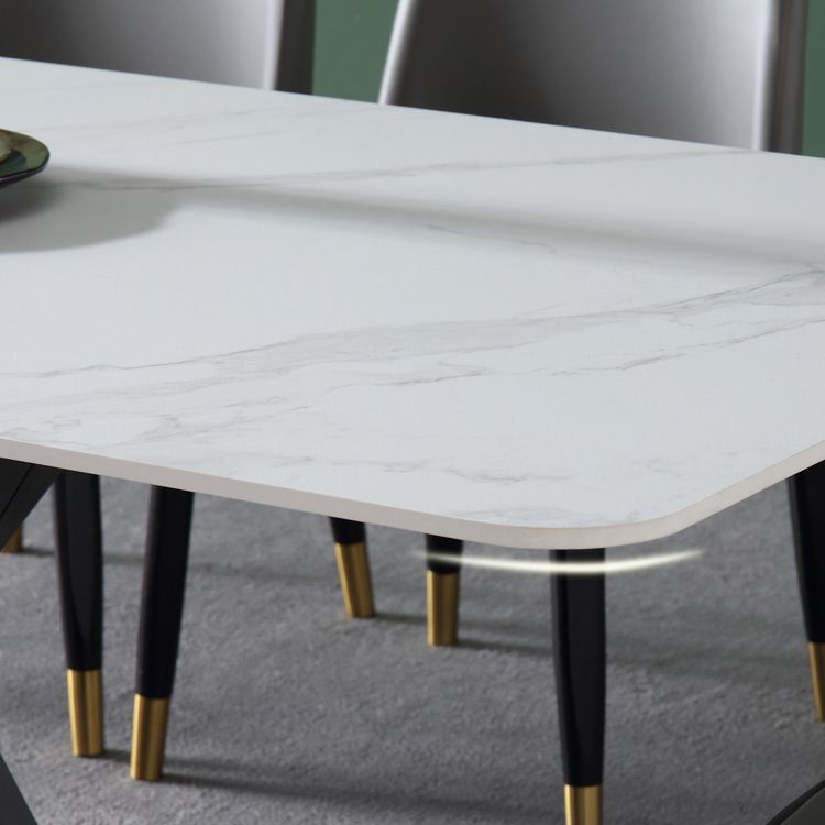 White Stone Top Dinette Set 1/4/5 Pieces Modern Indoor Dining Table Set