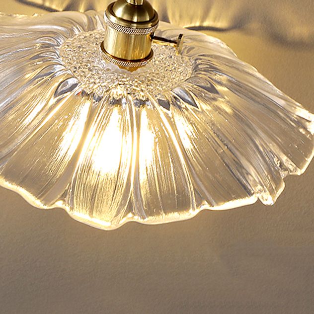 Shaded Aisle Semi Flush Mount Lighting Glass Minimalist Semi Flush Ceiling Light in Gold