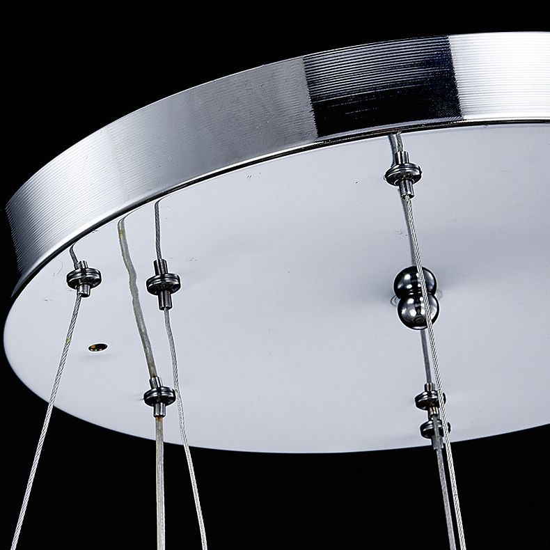 Orbicular Crystal Hanging Ceiling Light Modern Style Clear Chandelier Ceiling Lamp