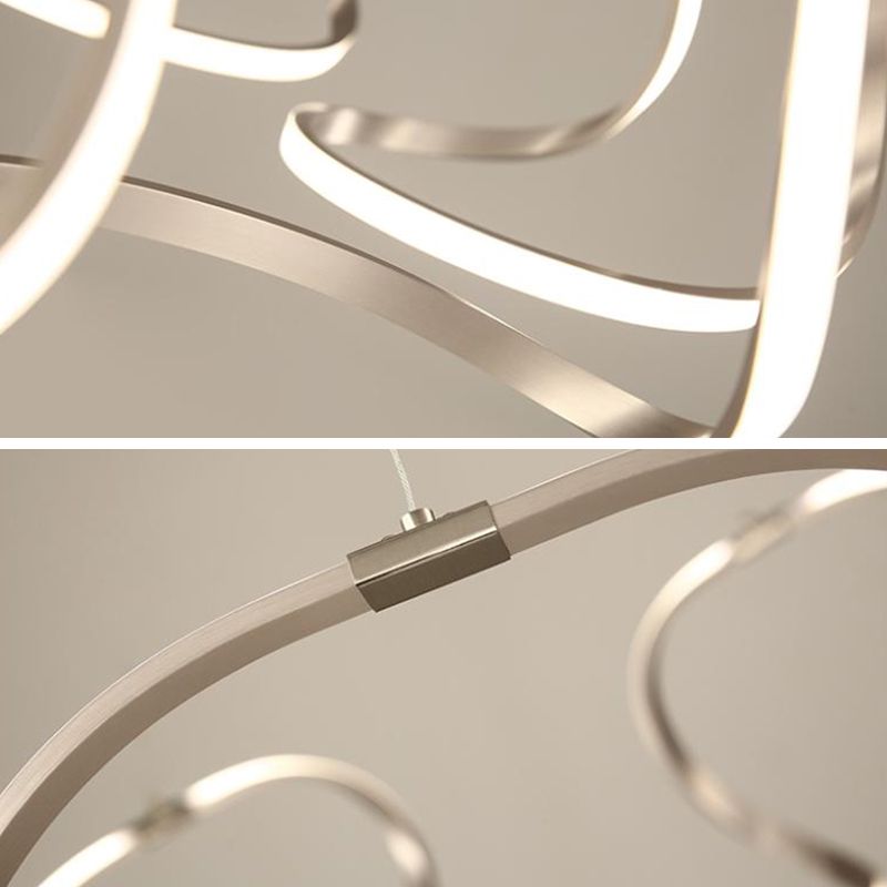 Lámpara de lámpara de sombra retorcida metal moderno 1 accesorio de iluminación de lámpara de luz en cromo