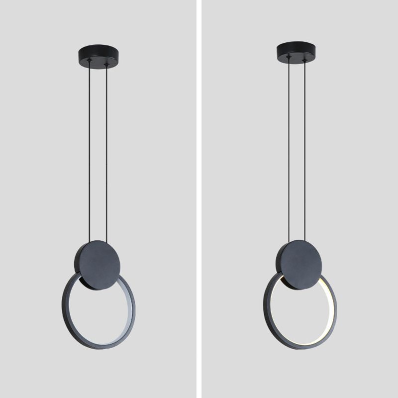 Moderno ciondolo rettangolare da 20 w camera da letto leggero soggiorno a led in alluminio nero