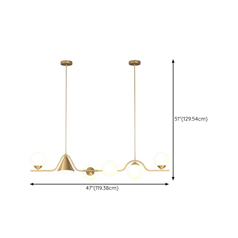 Modern Style Globe Shape Island Pendants Metal Pendant Lights for Dining Room