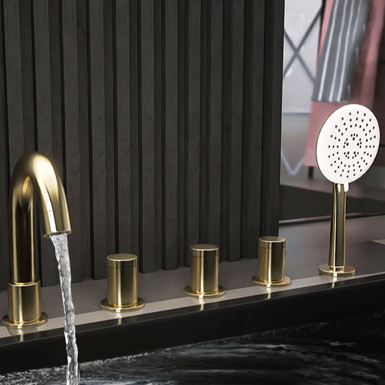 Modern Style Roman Tub Filler Deck-Mount High Arc Copper Roman Tub Filler