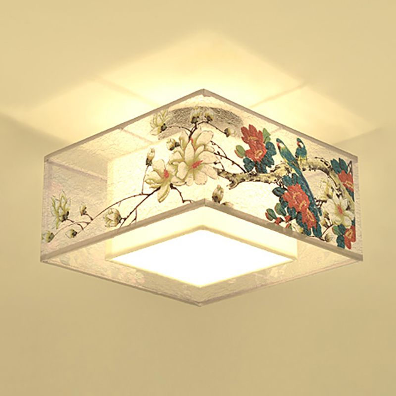 Plafonnier encastré en tissu de style chinois pour salon