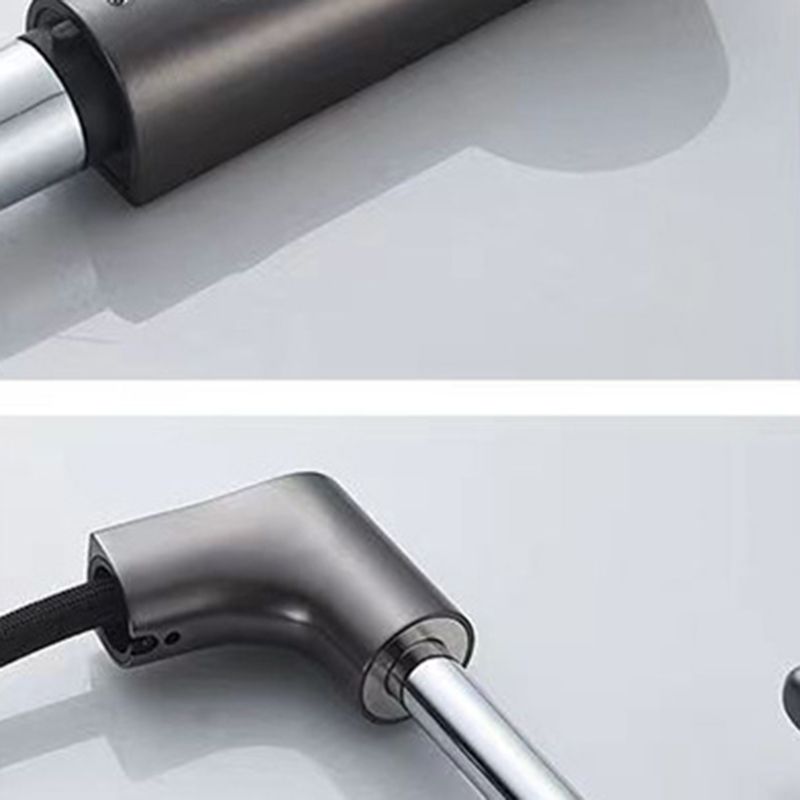 Modern Faucet 1-Handle and 1-Hole Copper with Pull out Sprayer Faucet