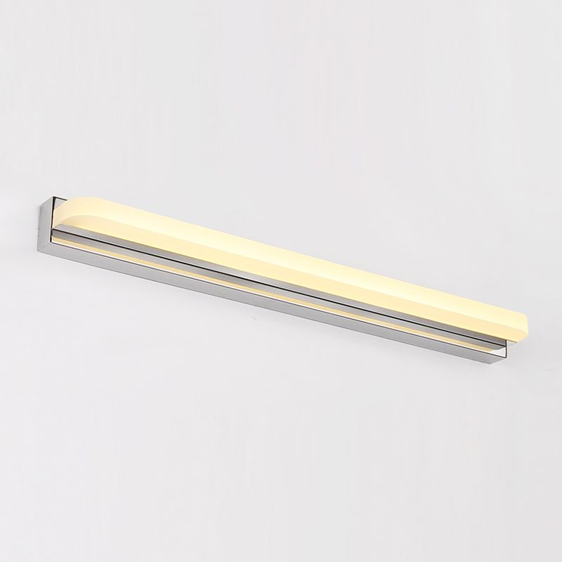 Silver LED Vanity Wall Light Fixtures Modern Mirror Front Light Metal Vanity Lights