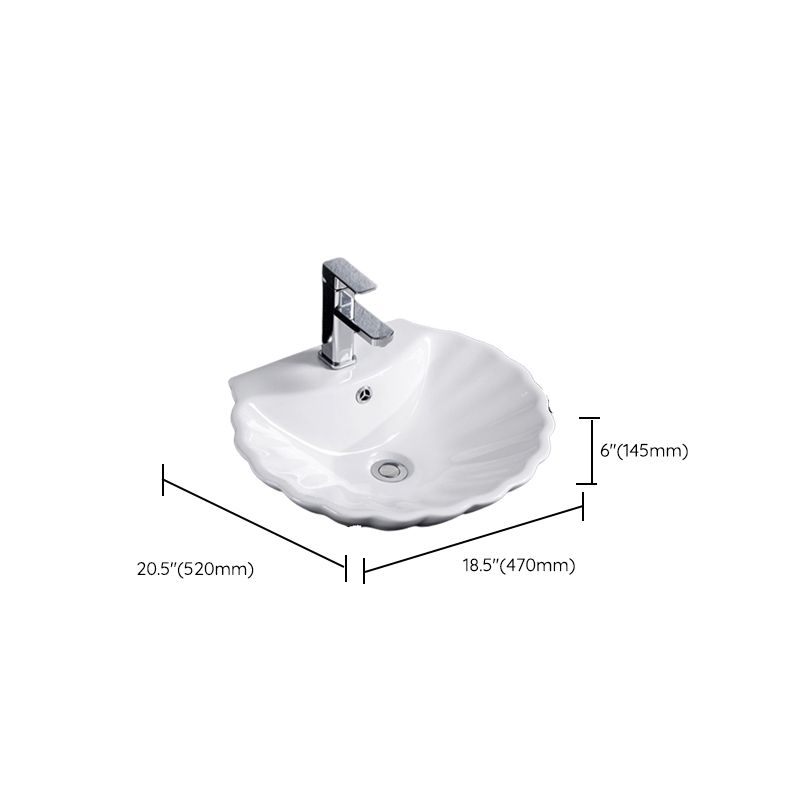 Modern Bathroom Sink Solid Color Porcelain Vessel Bathroom Sink
