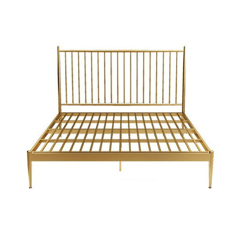 84.65 inch Wide Contemporary Slat Bed Metal Bed with Headboard