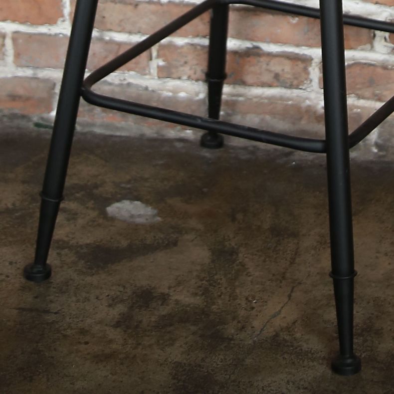 Contemporary Metal Dining Stool Armless Bar Stool with Black Base