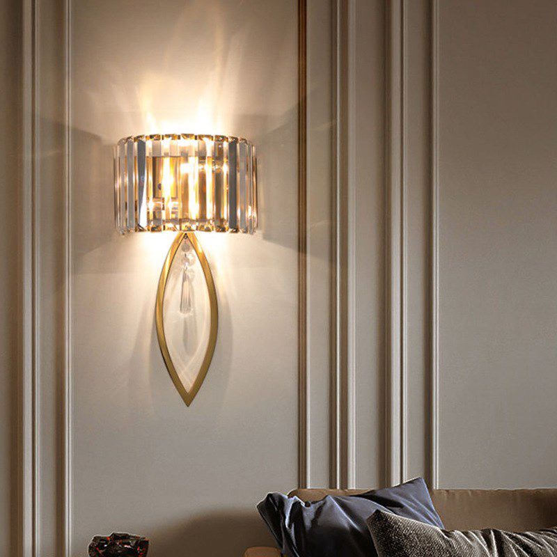 Crystal Geometry Shape Wall Lights Modern Style 2 Light Wall Sconce for Dining Room