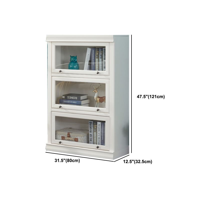 Urban Wooden Shelf Bookcase White Closed Back Bookshelf with Doors