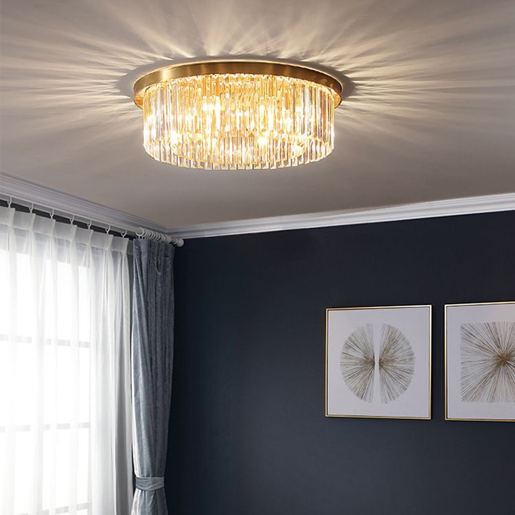 Modern Round Shape Flush Mount Light Fixtures Crystal Flush Mount Ceiling Light